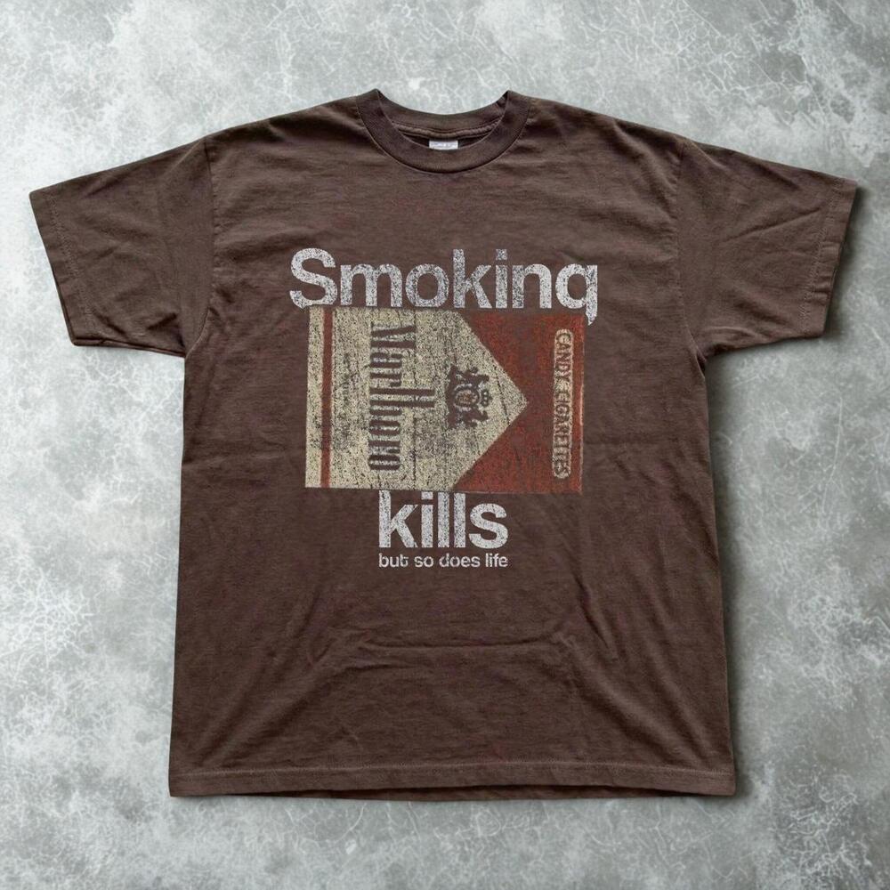 Dark Chocolate Marlboro Smoking Kills Cotton T-Shirt Tee